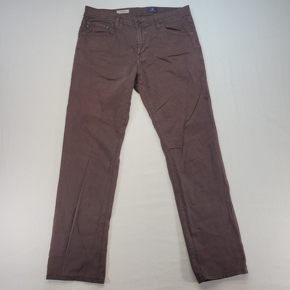 AG Adriano Goldschmied Pants The Graduate Mens 33x32 Brown Tailored Leg